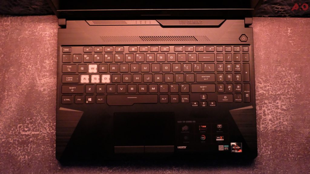 TUF Gaming A15 keyboard layout