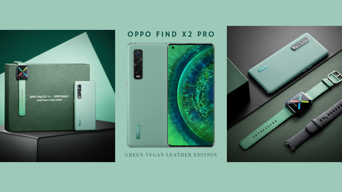 OPPO Find X2 Pro Green Vegan Leather Edition And Oppo Watch 