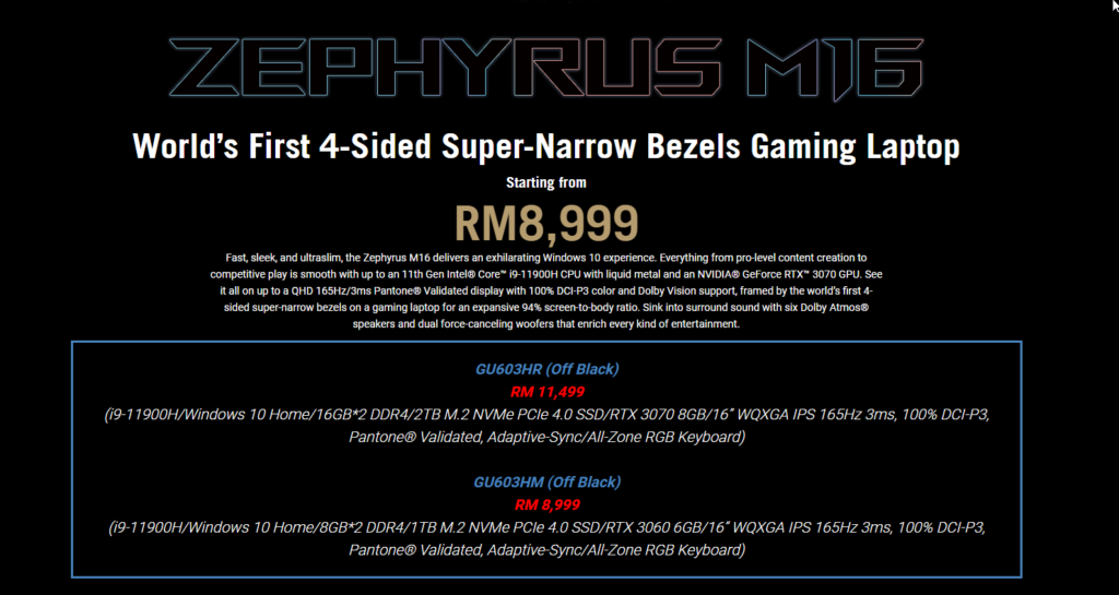 Zephyrus M16 ROG Price