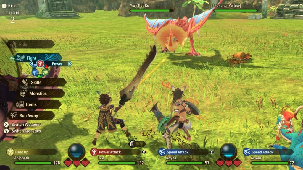 Turn-based battle in Monster Hunter Stories 2