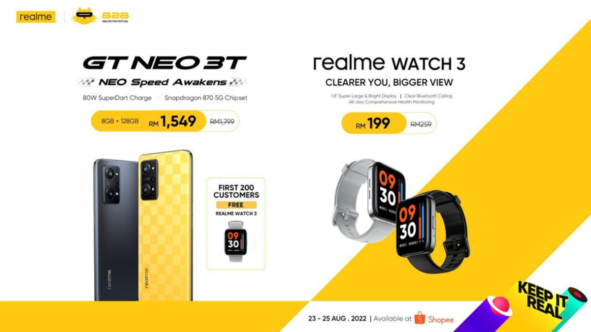 Realme Launches Realme Watch 3 Realme GT NEO 3T, Realme Pad X In Malaysia; Available Starting From 23 August 11