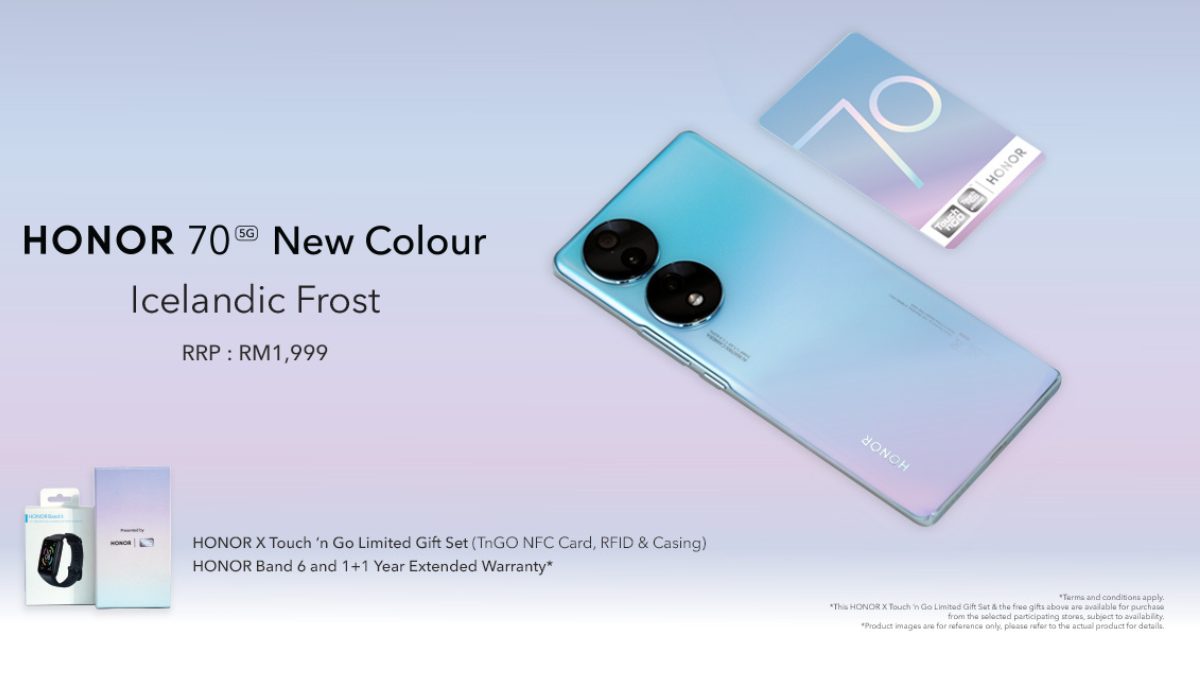 Honor Reveals Honor 70 Icelandic Frost Touch 'N Go Limited Edition Gift Set; Priced At RM1,999 5